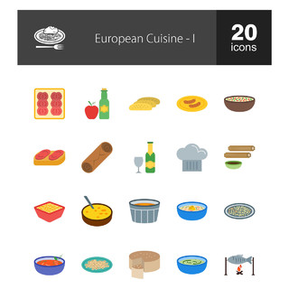 旅行食物UI设计矢量素材